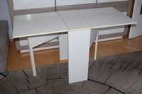 Stół rozkładany, biały - wys. 74,5 cm - 60 x 29 cm/60 x 134 cm - PRL