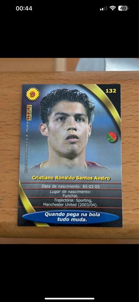 Carta Cristiano Ronaldo Mega Craques Raríssima