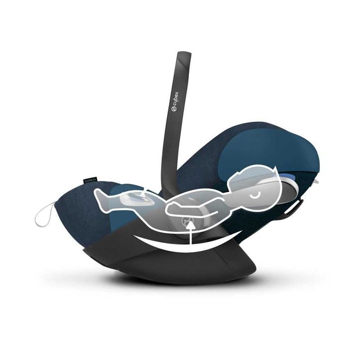 Ovo para bebé Cybex Cloud Z i-size Platinum em cor Azul Navy.