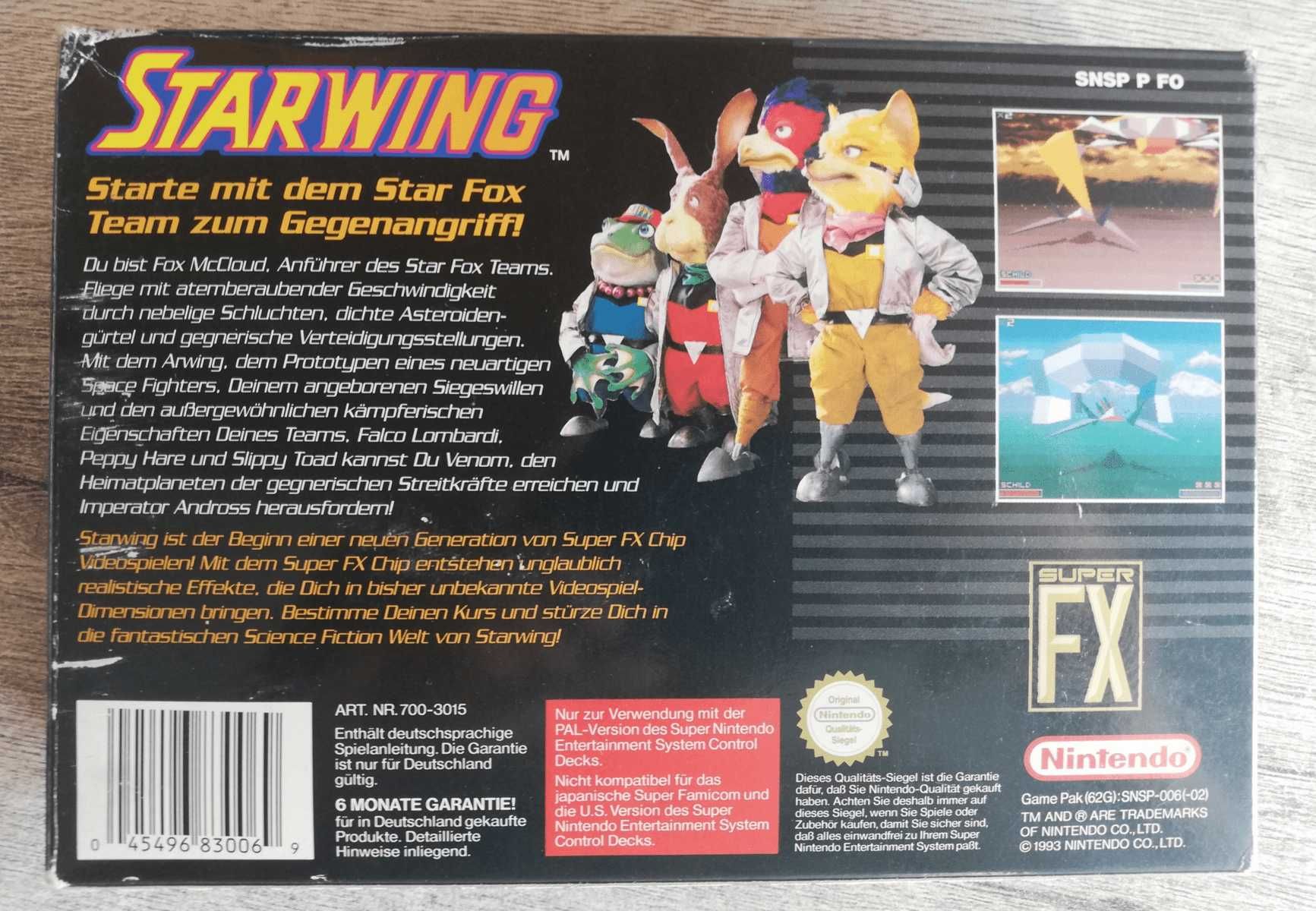 Star Fox (Starwing) PAL na Super Nintendo SNES komplet 3xA! plakat bdb