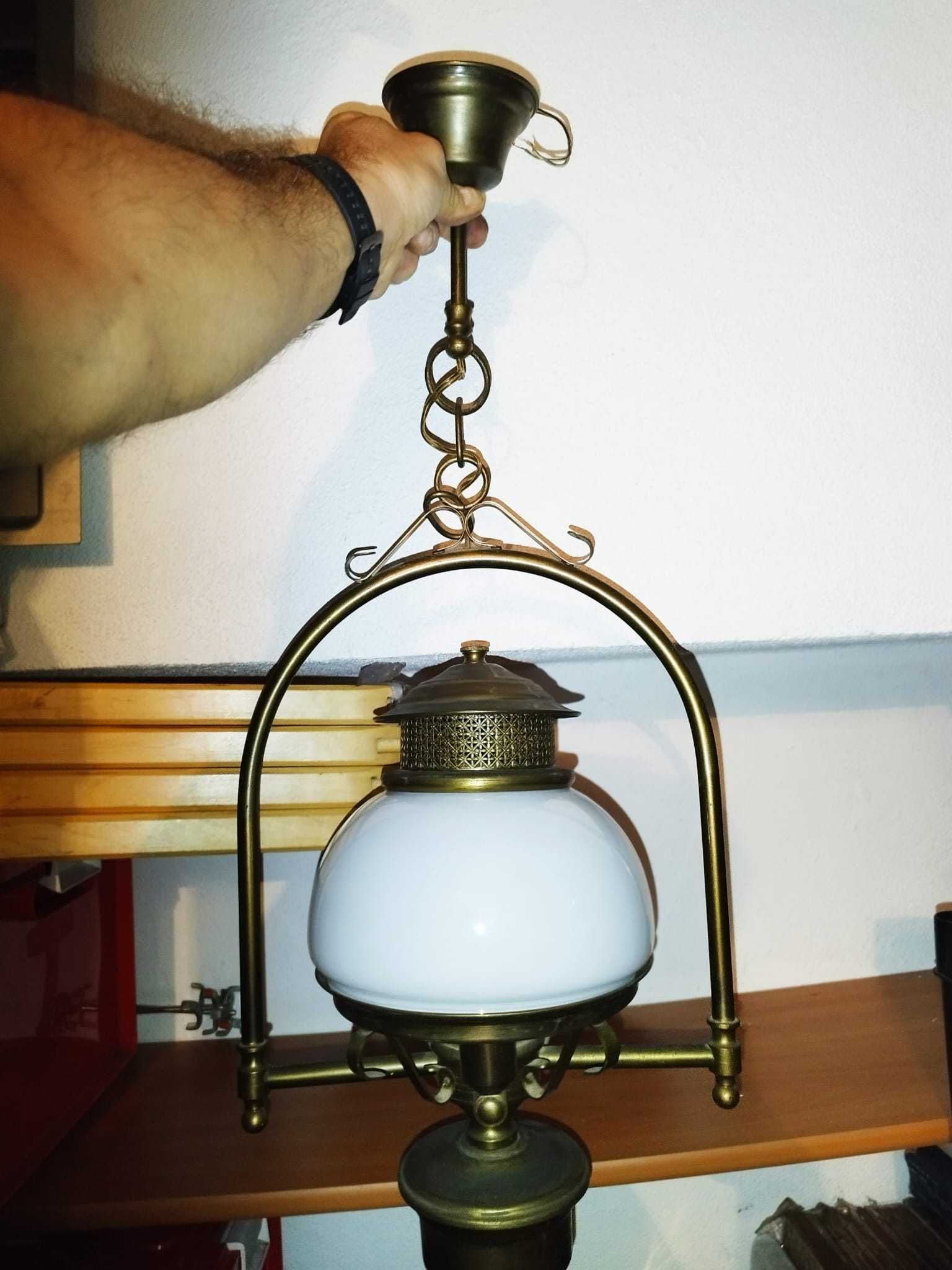 Candeeiros VINTAGE - conjunto de 3 - Cobre/Madeira/lamparina