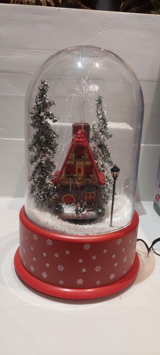 Новогодний снежный  Огромный МегаШар Колба музыка свет снег