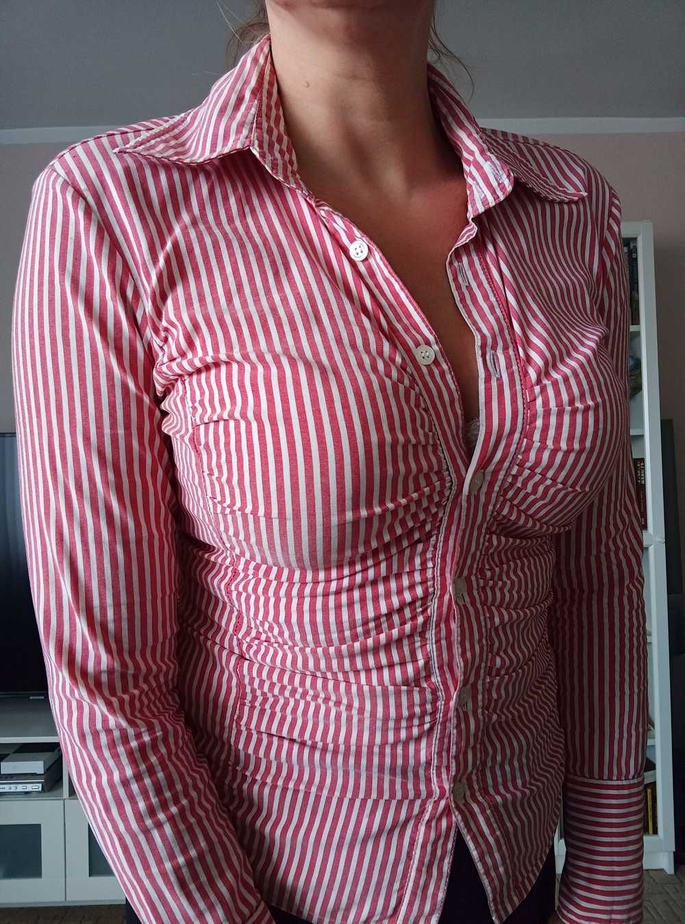 Biało czerwone paski koszula bluzka kobieca roz. L/40 Vero moda