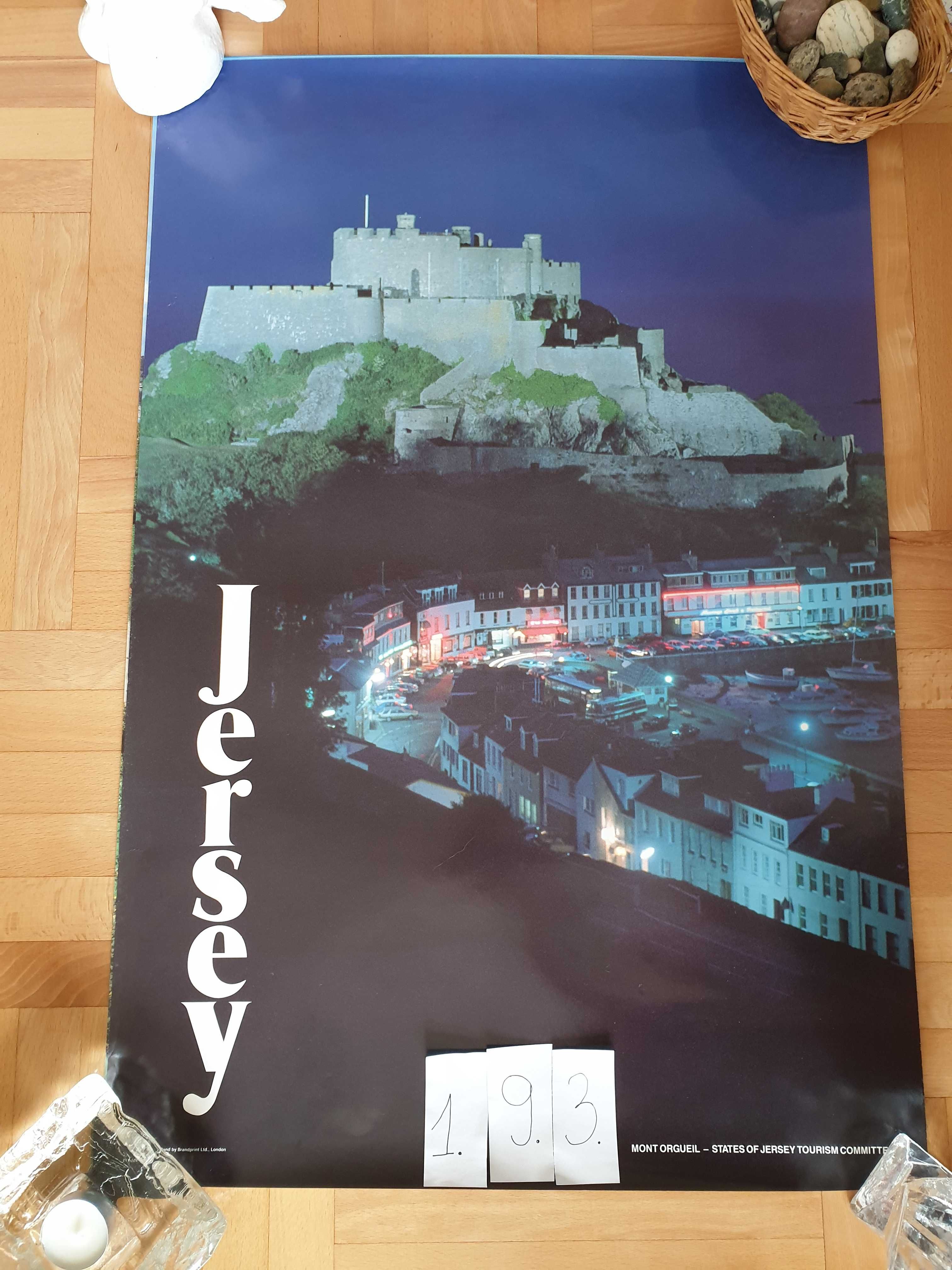4x plakat Jersey, komplet wyspa Jersey, wielka Brytania, Anglia