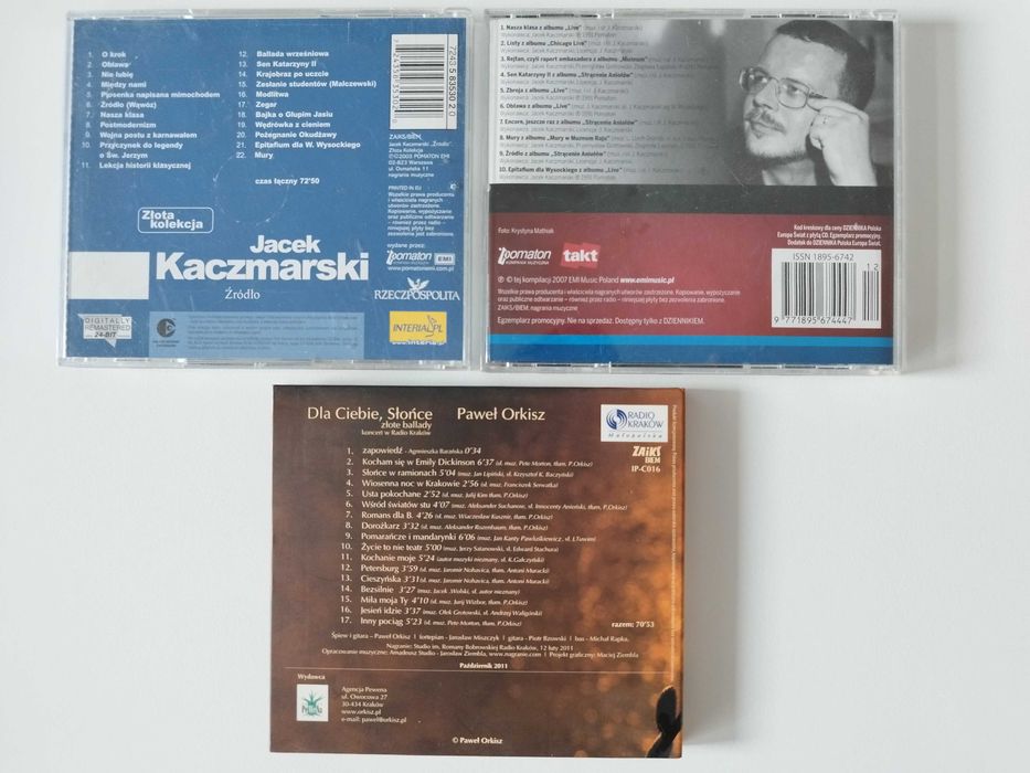 3 x cd - Jacek Kaczmarski, Paweł Orkisz ( z autografem )