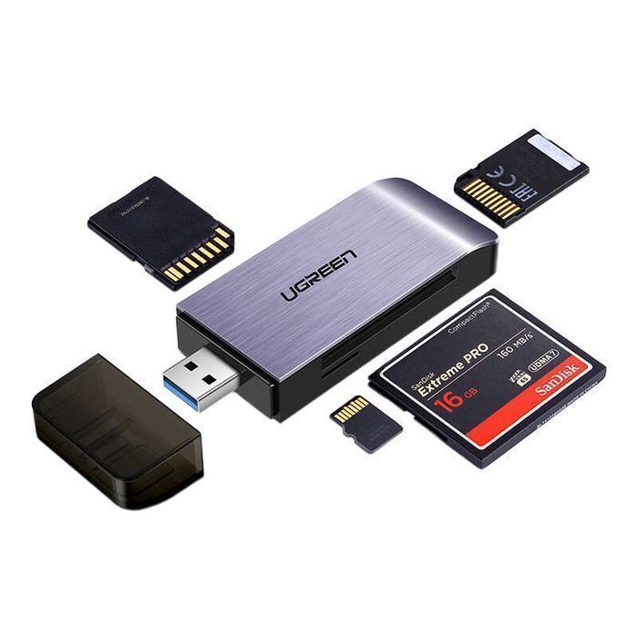Adapter Usb 4 W 1 Ugreen Czytnik Kart Sd + Microsd  Cm180(Srebrny)