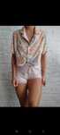 Crop top koszula vintage Miss Selfridge pastelowa 
Rozmiar L XL
