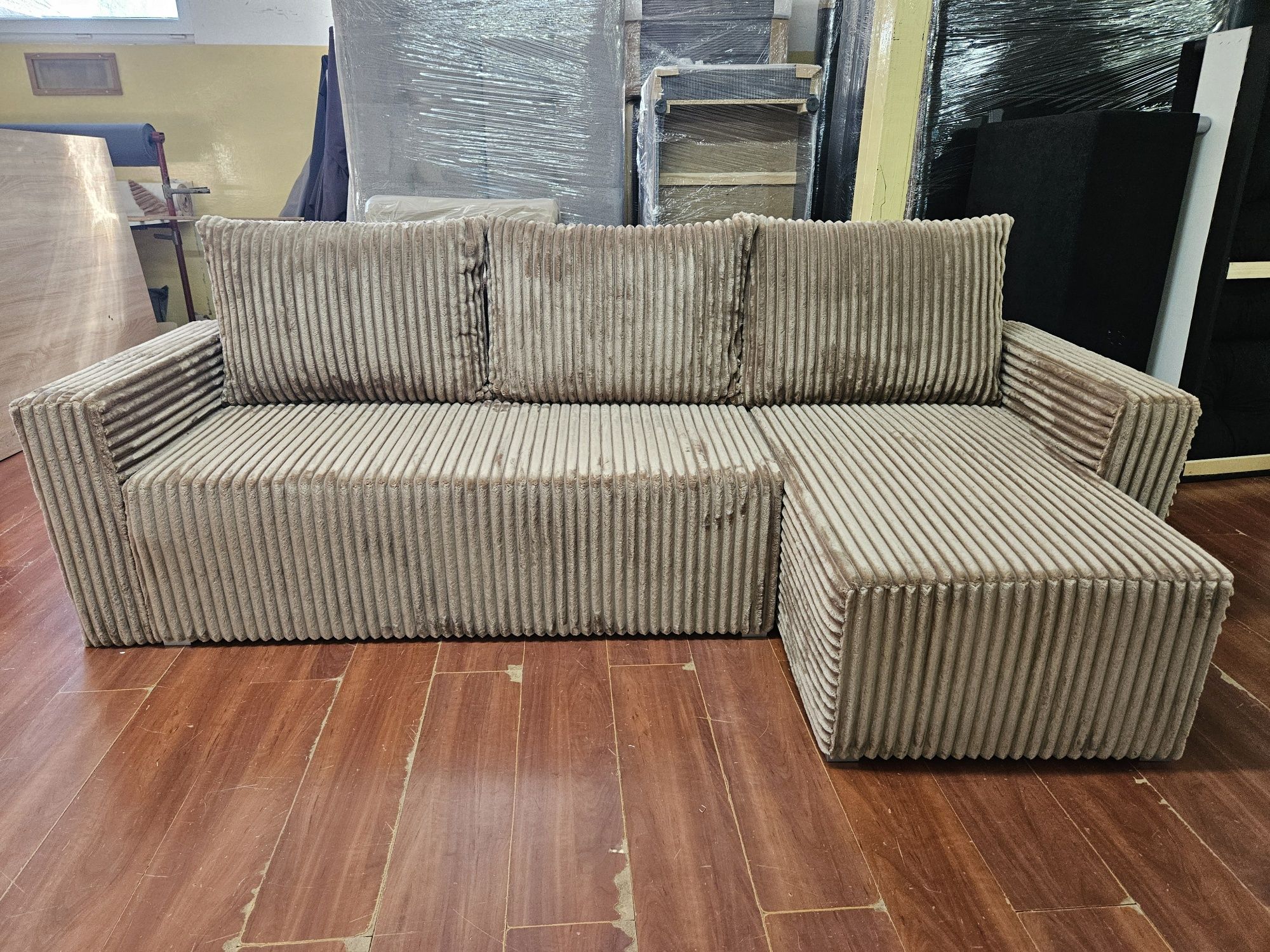 Narożnik Kanapa Sofa Gruby Sztruks Dostawa Cała Polska