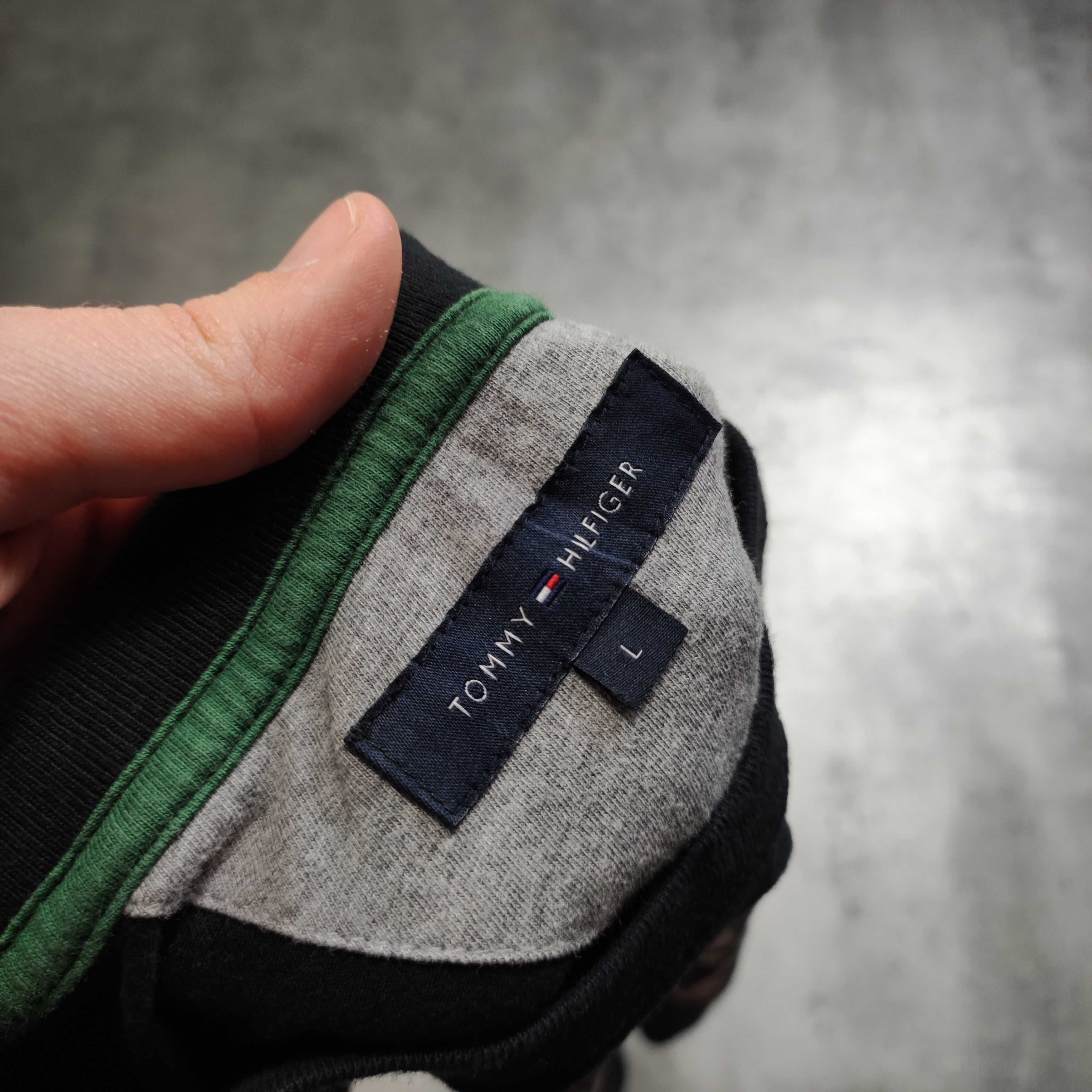 MĘSKA Koszulka Elegancka Bawełna Tommy Hilfiger Denim Duże Logo Casual
