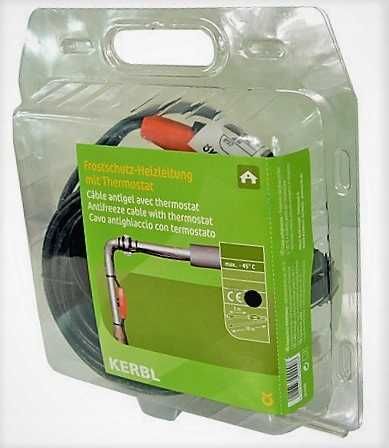 Kabel grzejny, przewód grzewczy do rur + termostat KERBL
