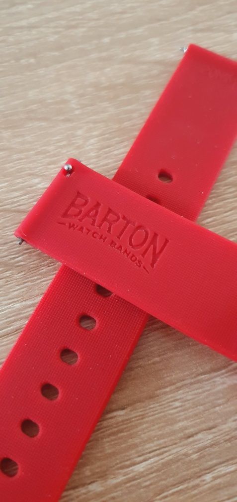 Barton Watch Band - pasek silikonowy - quick release - 20 mm  czerwony