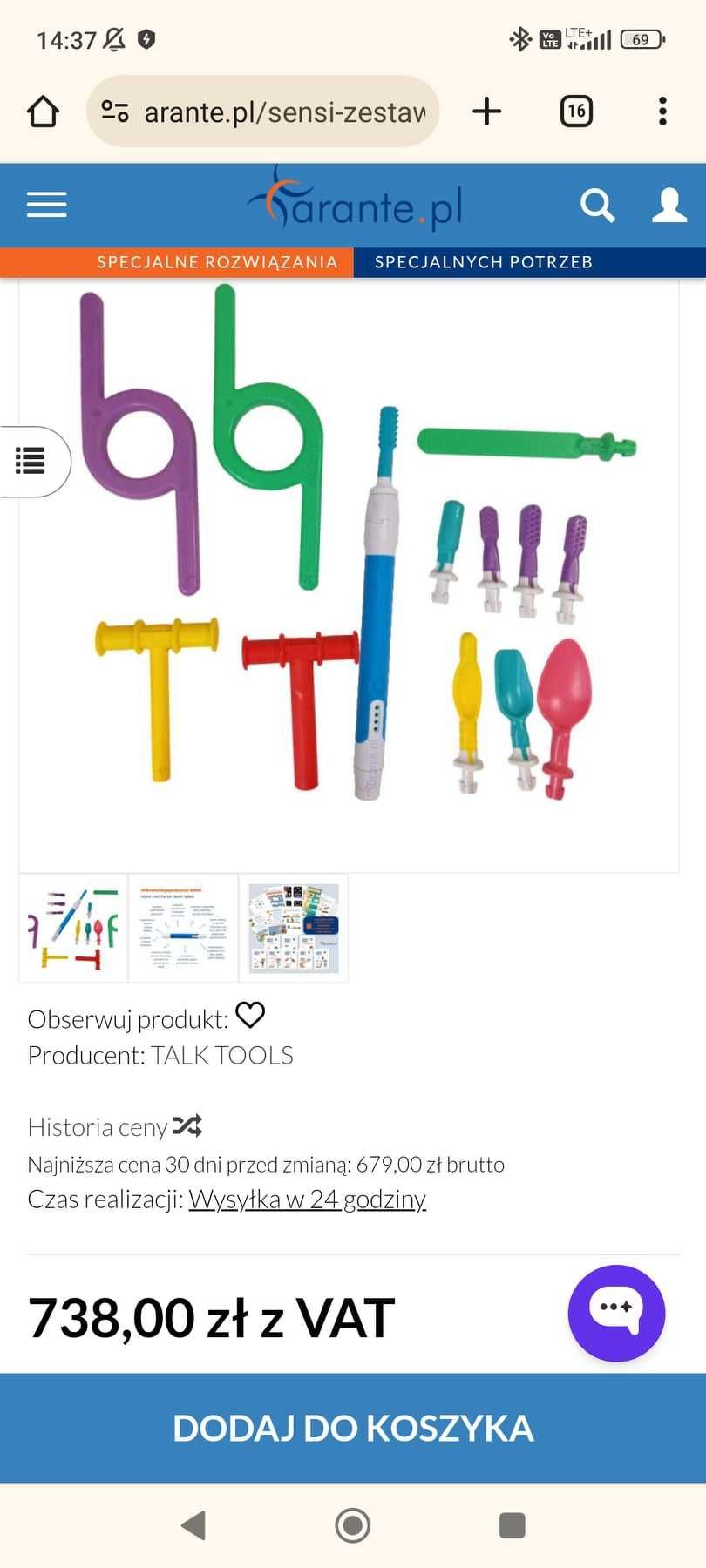 DUŻY zestaw SENSI do terapii KARMIENIA przygotowany przez Talk Tools.