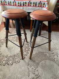 hokery barowe skórzane krzesło stołek barowy obrotowy loft vintage