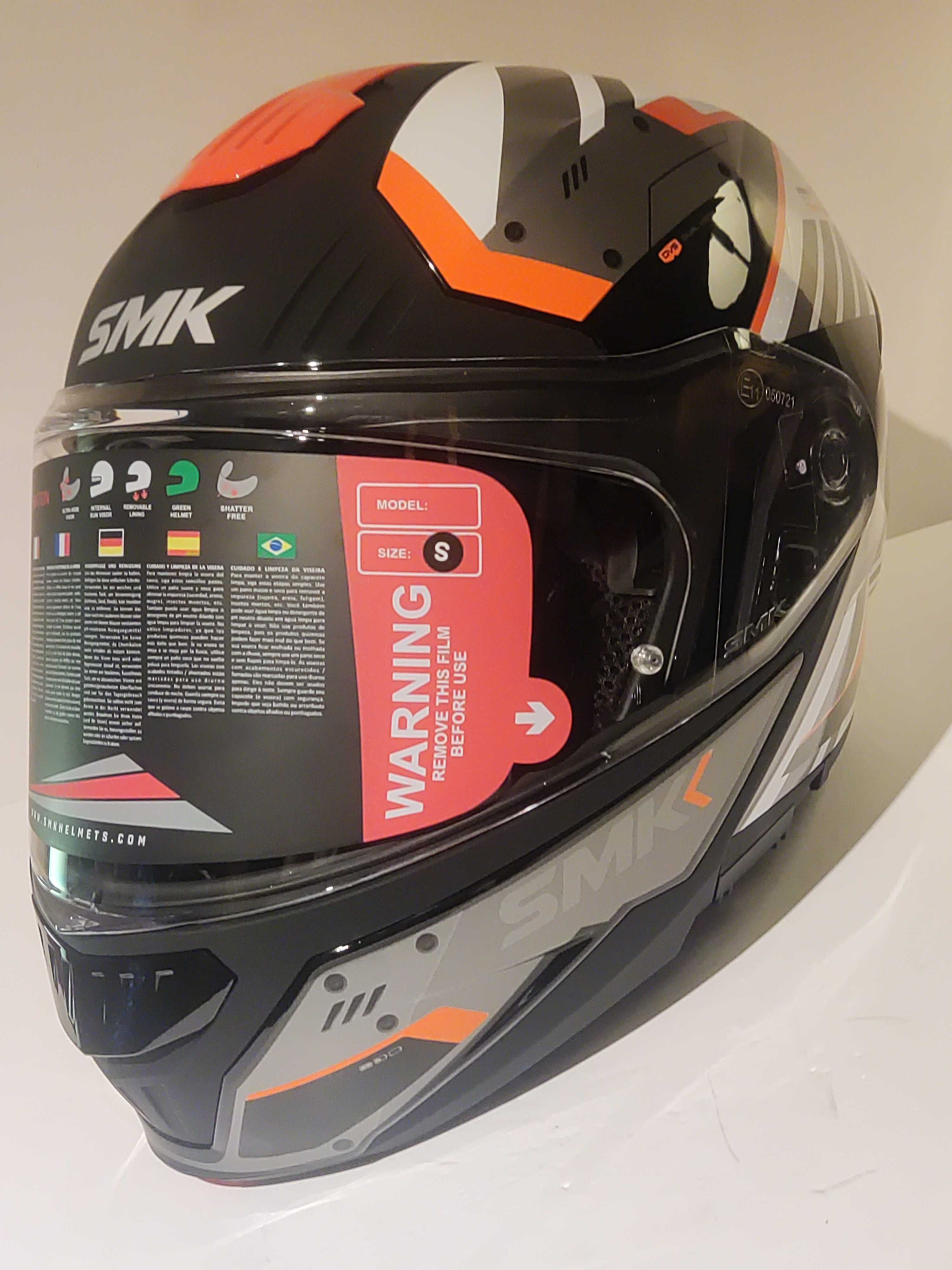 Capacete SMK modular dupla homologação P/J mota scooter novo