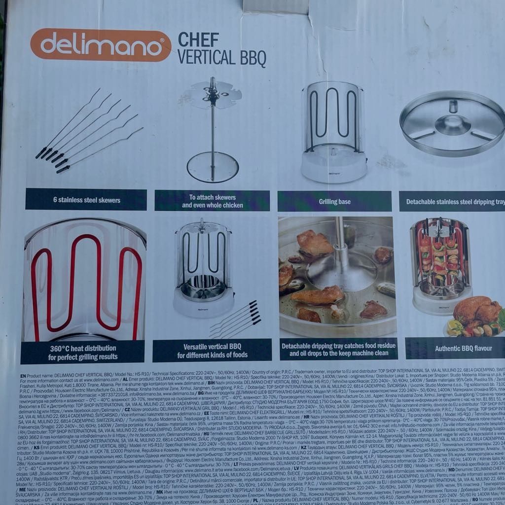 Grill elektryczny Delimano biały 1400w idealny na grillowanie