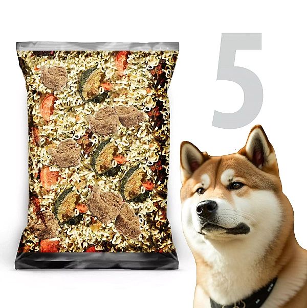 5kg Makaron błyskawiczny MIĘSNE KĄSKI z warzywami sucha karma pies ins
