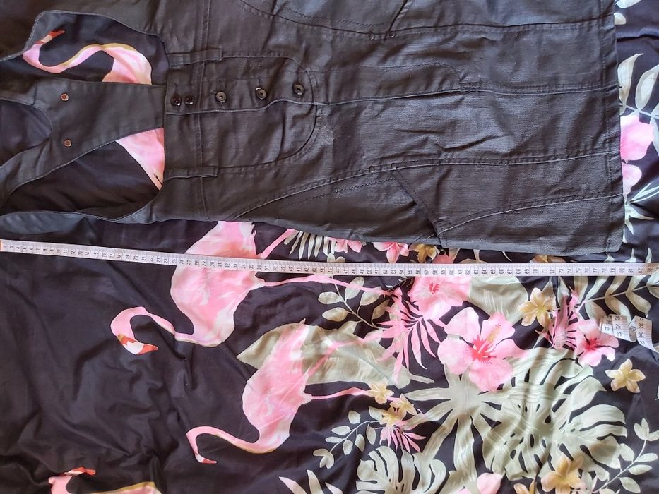 Spódniczka spódnica na szelkach woskowana czarna jeansowa r. 25 XS S