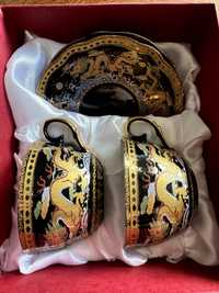 Zestaw 2 filiżanki Yamasen Fine Porcelain 24 Gold Japan pozłacane nowe