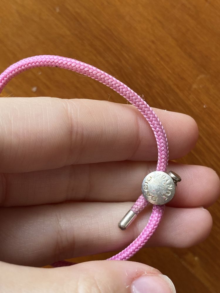 Pulseira bacio junior cor de rosa prata 925