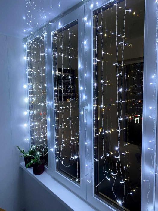 СУПЕР! Гірлянда Роса з пультом. Зелений кабель. На ялинку вікно балкон