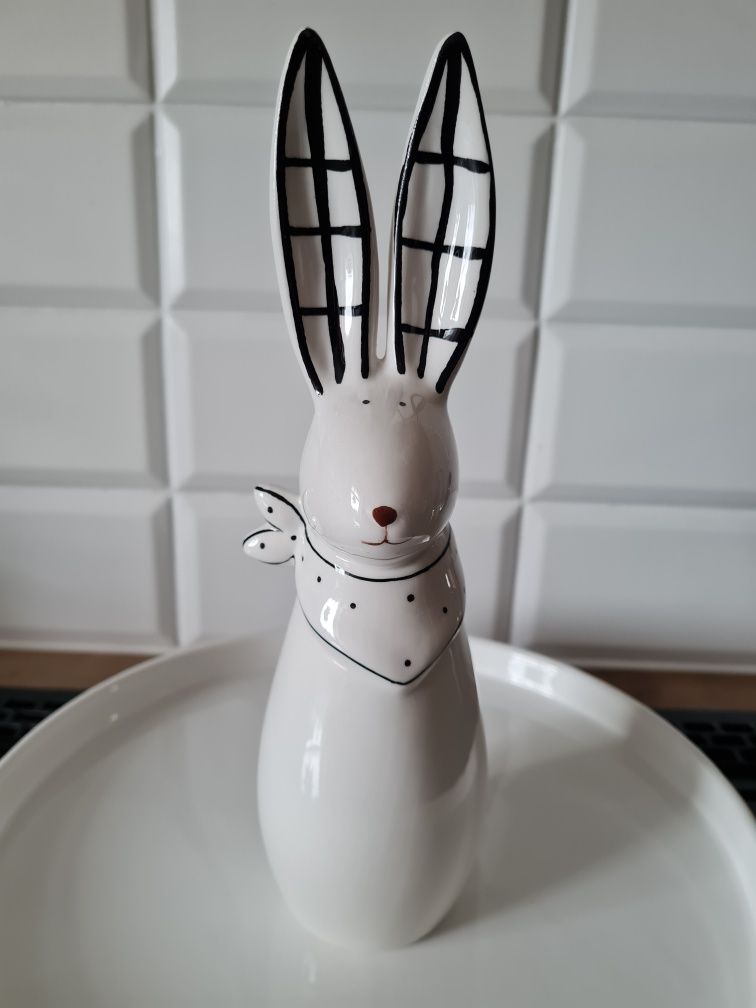 Biały zając królik figurka Wielkanoc NOWY 24 cm