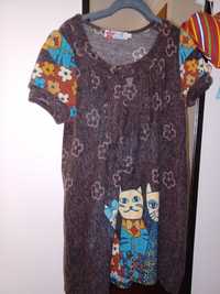 Vestido de malha com Gatos