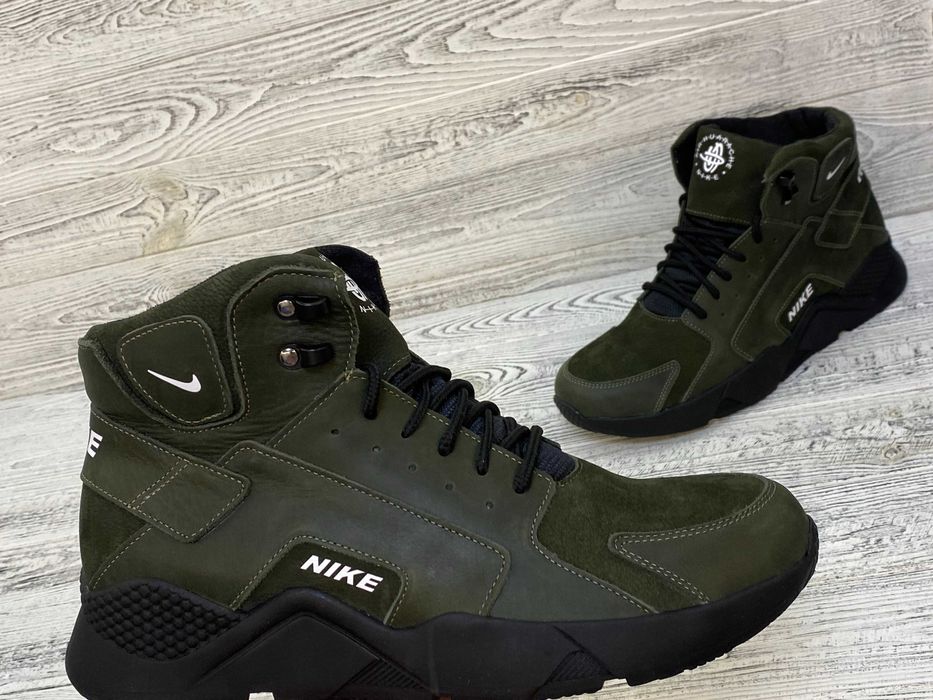 Чоловічі термо кросівки NIke Зимові черевики Найк. Зимові капці Шкіра!