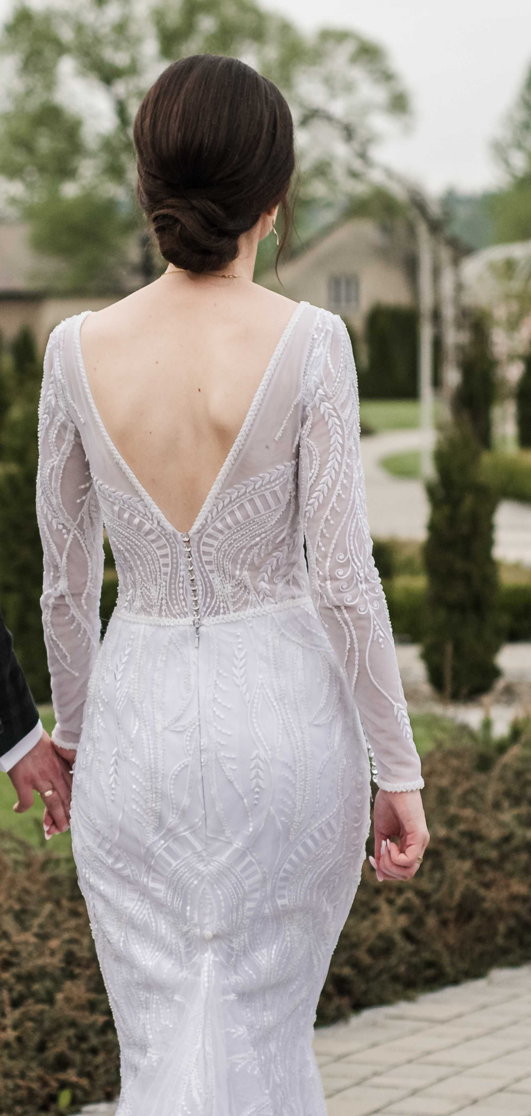 suknia ślubna koronkowa biała, rozmiar 36