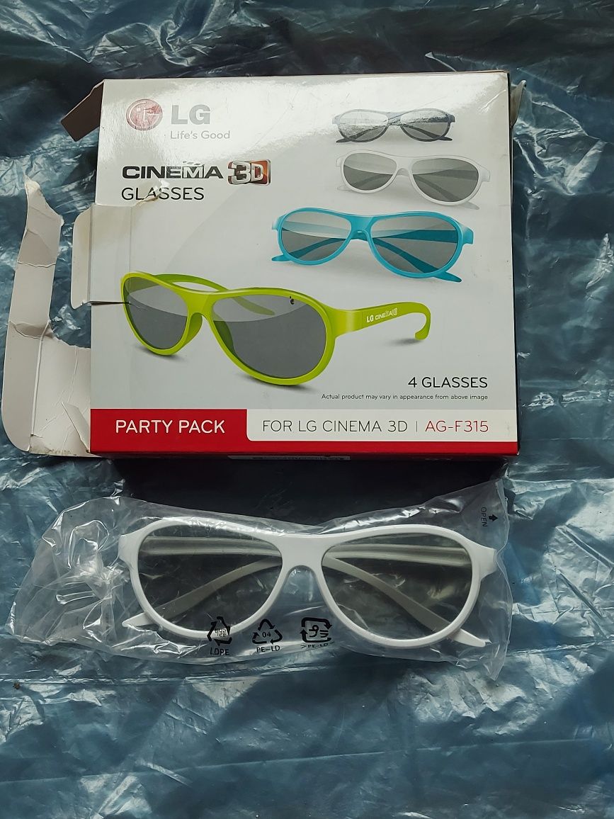 Okulary białe CINEMA 3D NOWE