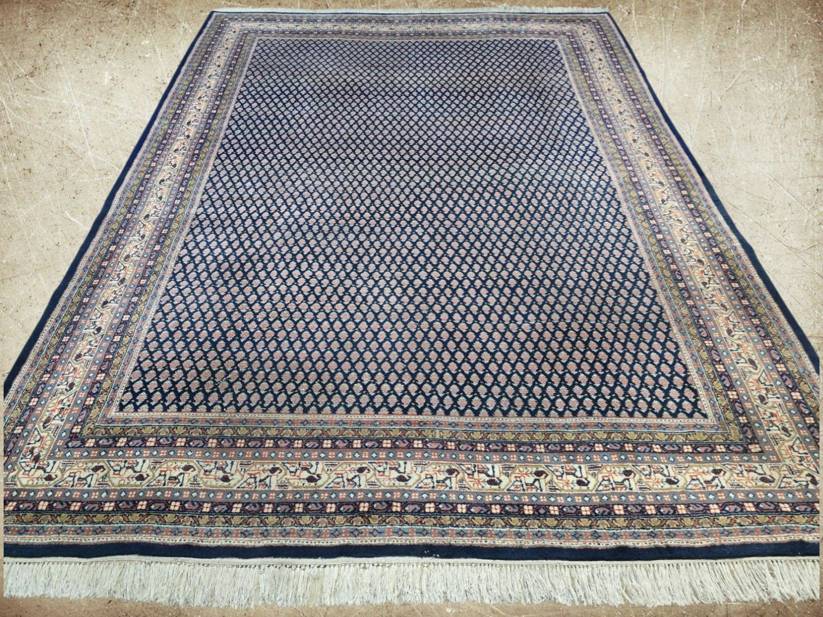 Indo Mir - Tonacja Granatu - Perski dywan - Wełniany - 225 x 340 cm