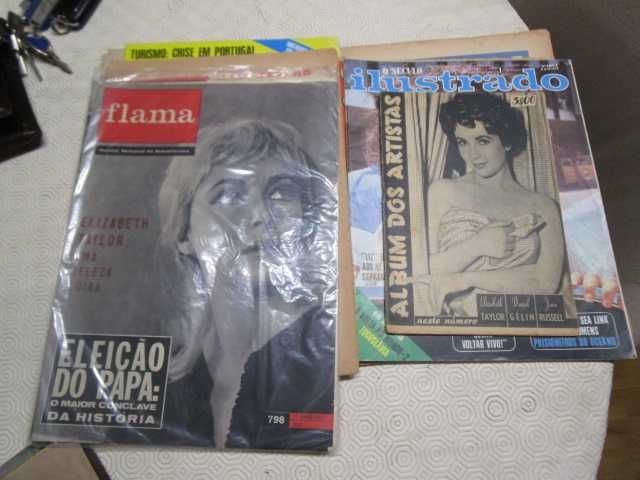 Revistas antigas com Elizabeth Taylor na capa