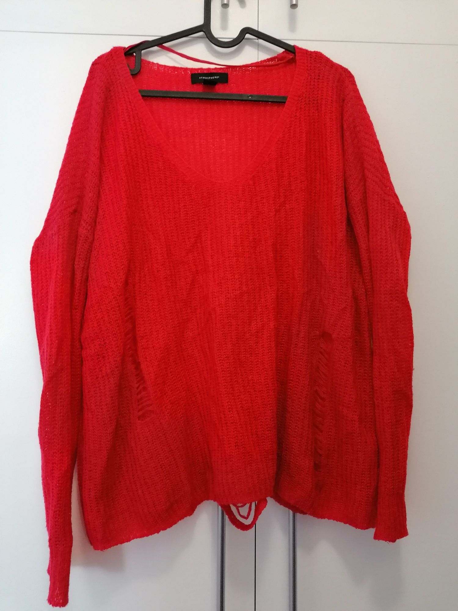 Sweter z dziurami S/M Primark oversize dekolt V