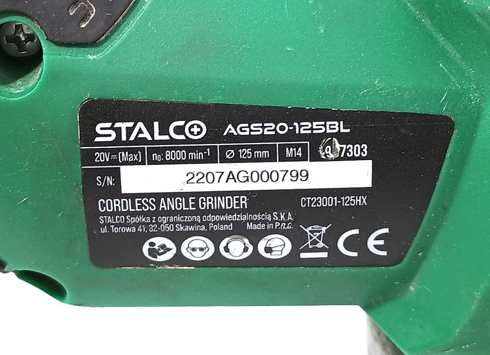 Szlifierka kątowa STALCO AGS20-125BL + Akumulator