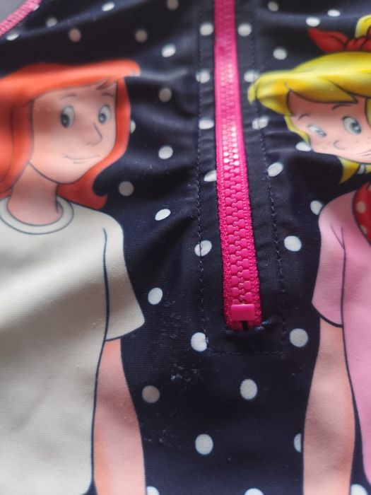 Dziewczęcy, jednoczęściowy kostium kąpielowy z długimi rękawami UV 60