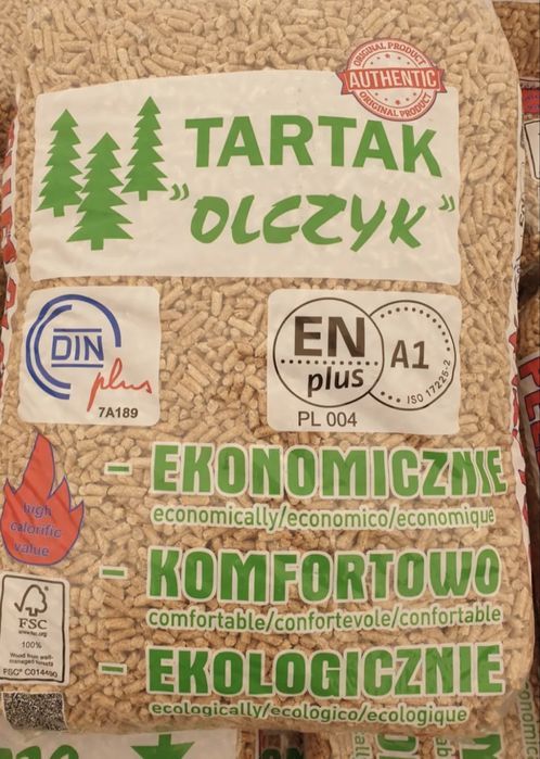 Polski pellet podowójnie certyfikowany a1 en plus din plus gold