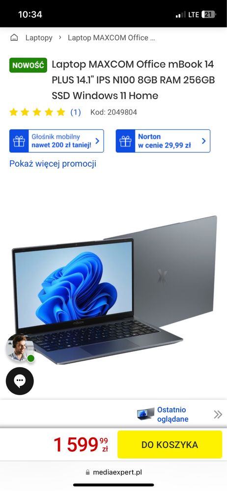 Laptop maxcom mbook 14 plus