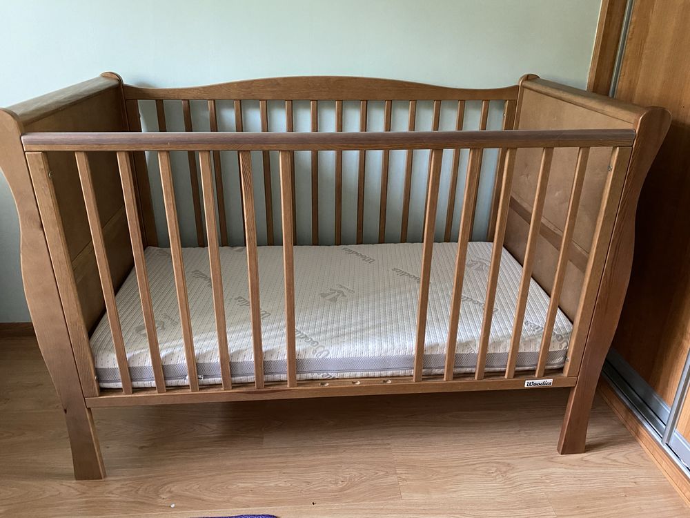 Łóżeczko dziecięce Woodies noble cot vintage 120x60 z materacem