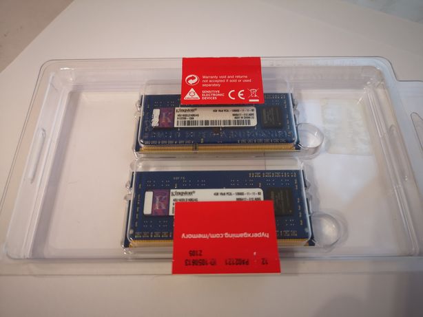 Оперативна пам'ять Kingston 8GB DDR3L (2Х4GB) SODIMM 12800 11-11-B3