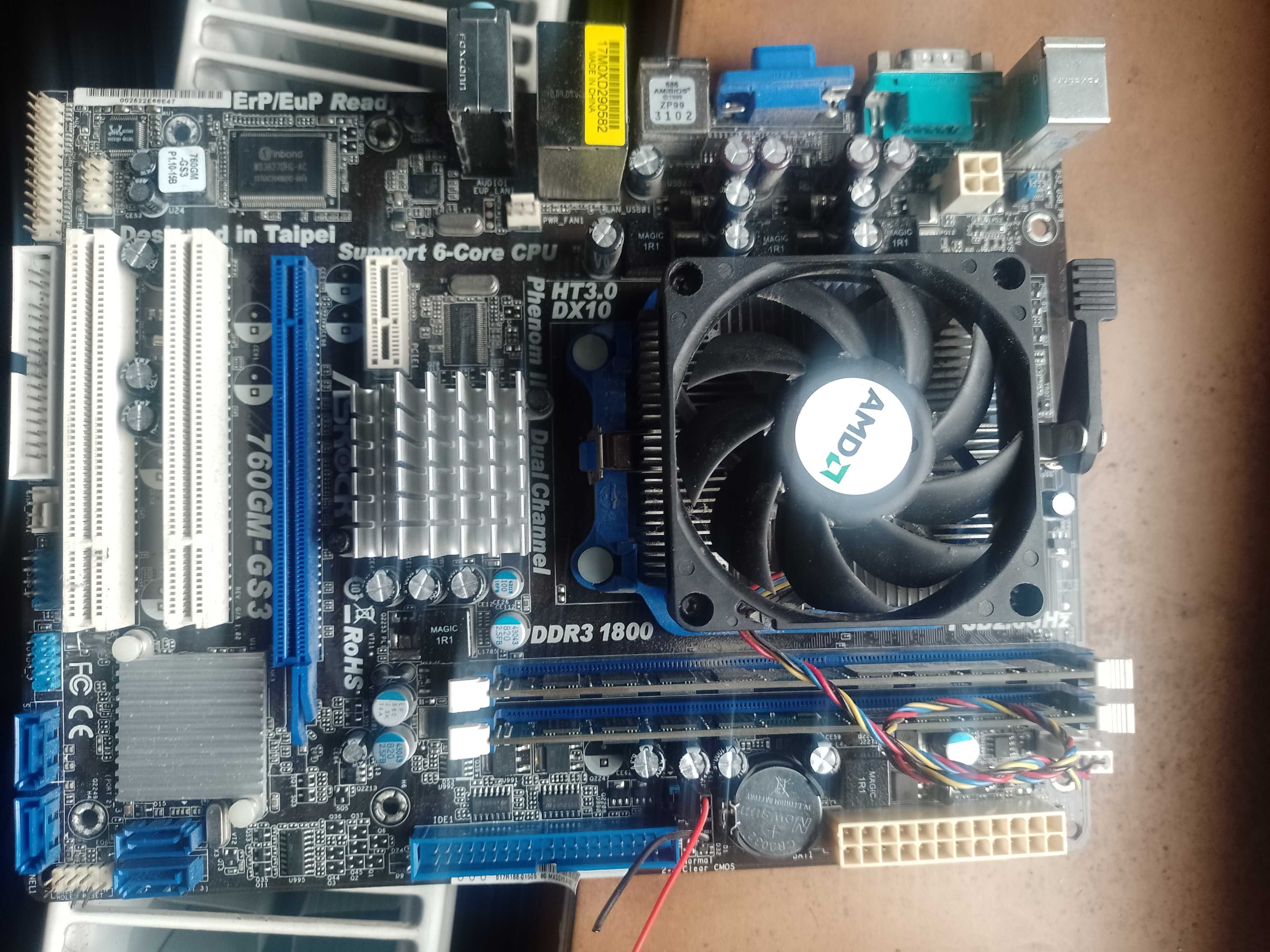 Płyta główna Asrock 760GM  8GB RAM Kingston , procesor AMD Athlon