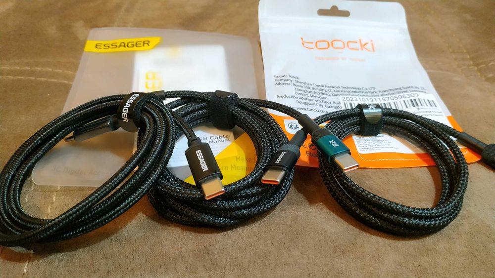 Кабель ESSAGER с дисплеем Type-C 100 W  1м Black