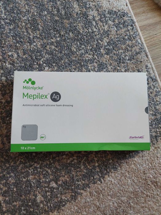 Mepilex Ag, opatrunek antybakteryjny, piankowy, 10 cm x 21 cm, 5 szt.