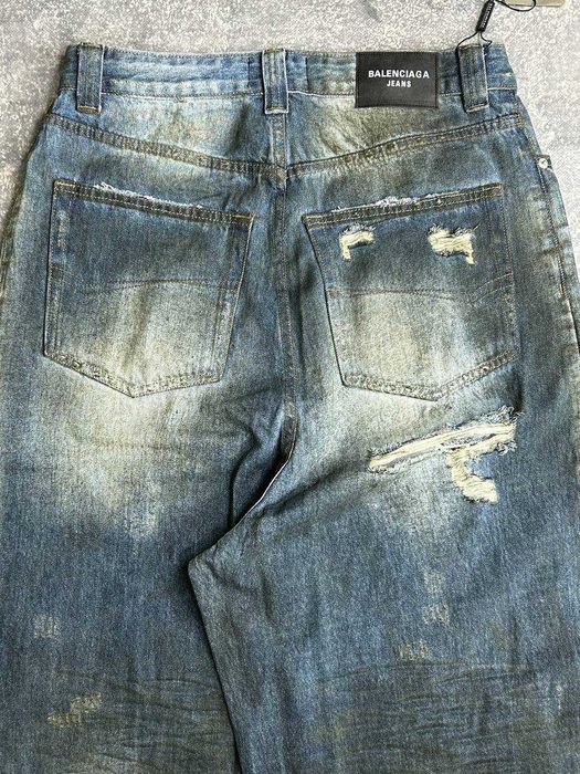 Джинси Balenciaga Cargo faded baggy opium archive синие джинсы сині