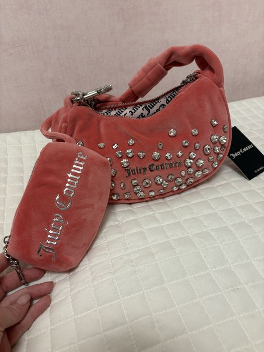 Torebka hobo welurowa Juicy Couture