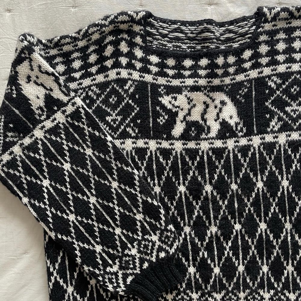 Skandynawski ciepły wełniany sweter oversize wełna