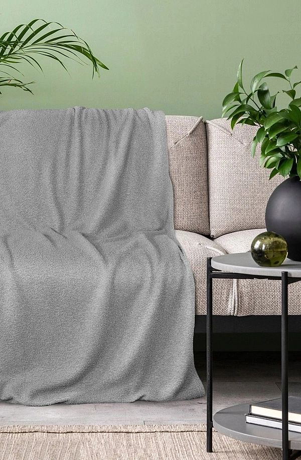 Koc Mikrofibra Jednokolorowy Miękki Pled Boucle Bukla 170x210