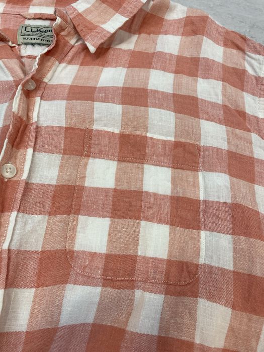 L.L. Bean męska lniana koszula w kratę rozmiar XL~