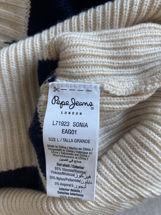 Camisola azul marinho e bege da Pepe Jeans