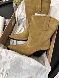 Козаки, ковбойські замшеві черевики ботинки Zara, розмір 37