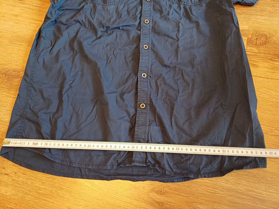 Męska granatowa koszula z krótkim rękawem