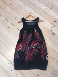 Wełniana sukienka tunika ramiączka Vintage  S/M